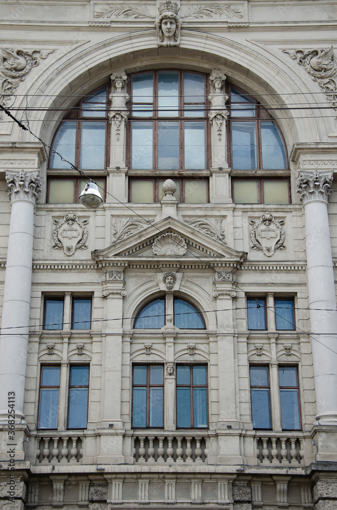 Decorative ornamental part of facade. Lviv National Academic Opera and Ballet Theatre named after Solomiya Krushelnytska