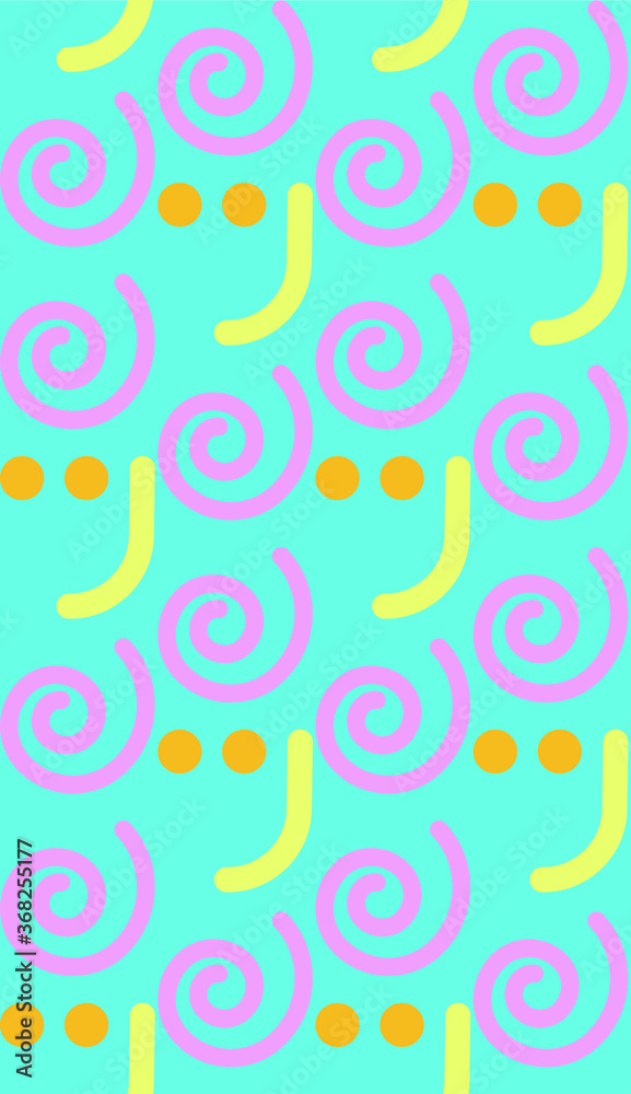 Seamless bright summer pattern with  elements and   children's drawings.