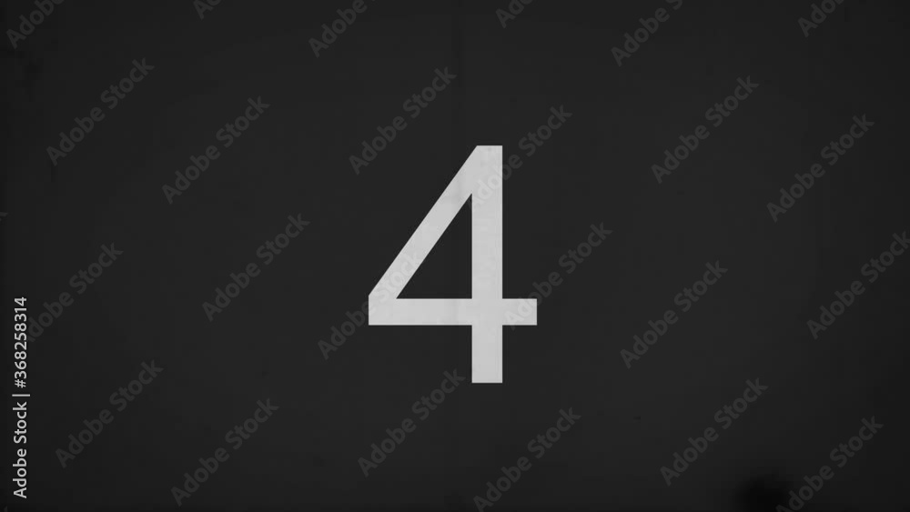 Old Film Countdown. 9 to 1 counter. vintage movie intro with countdown