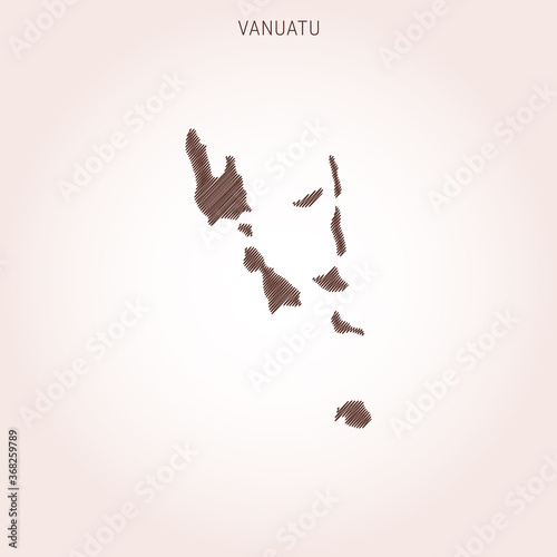 Scribble Map of Vanuatu Design Template.