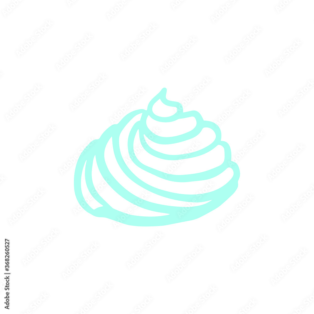 Cute marshmallows shells cream hand drawn print blue Cute marshmallows shells cream hand drawn print blue