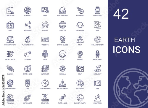 earth icons set