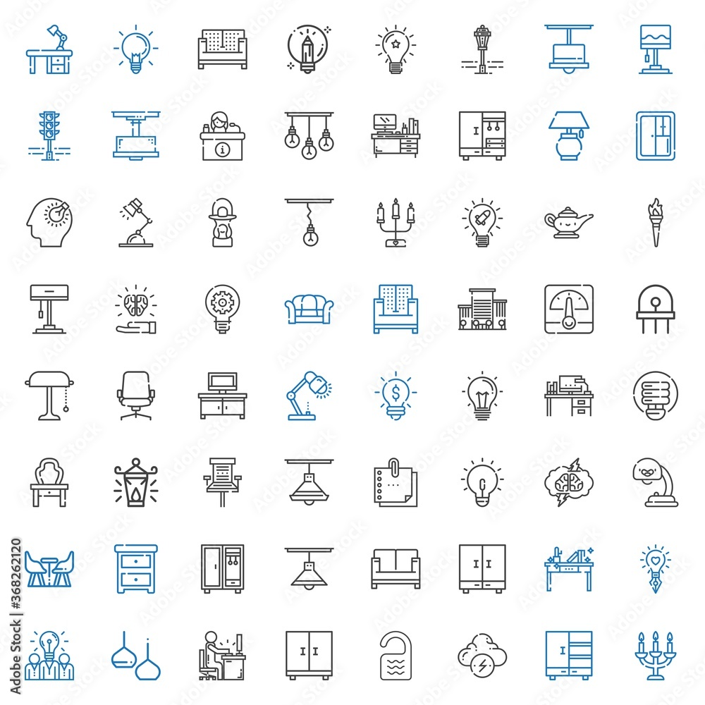 lamp icons set lamp icons set