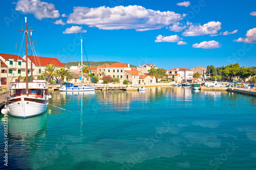 Town of Sucuraj on Hvar island waterfront view
