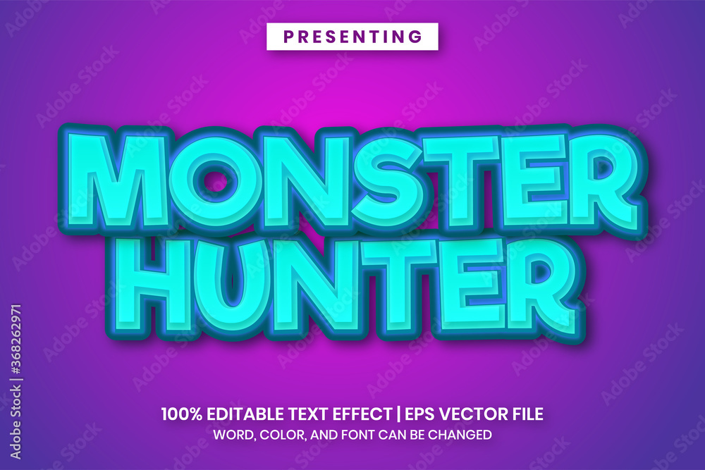 Monster hunter game title text effect