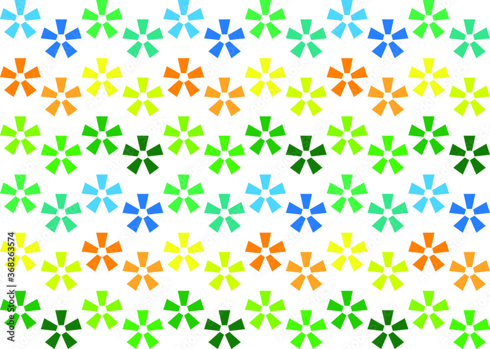 Versatile simple multi-colored stars repeating  pattern, vector illustration
