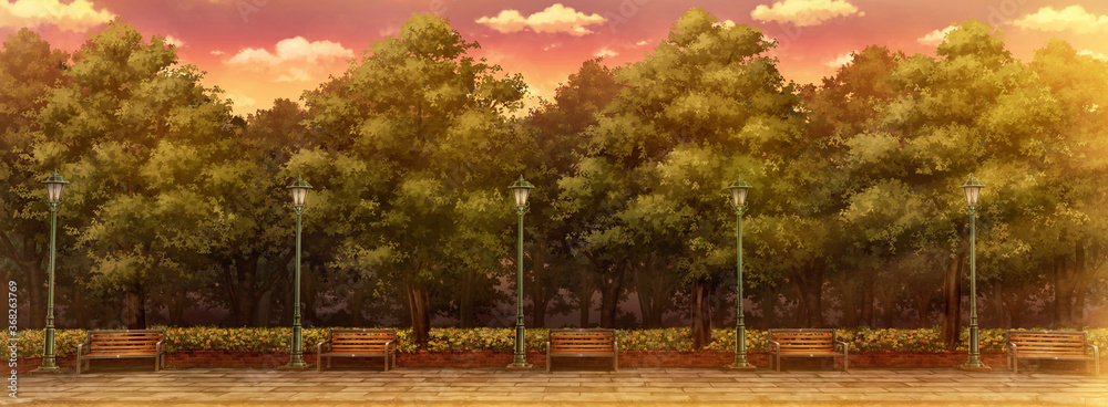 Nice park  Anime background by DEZTINIE on DeviantArt