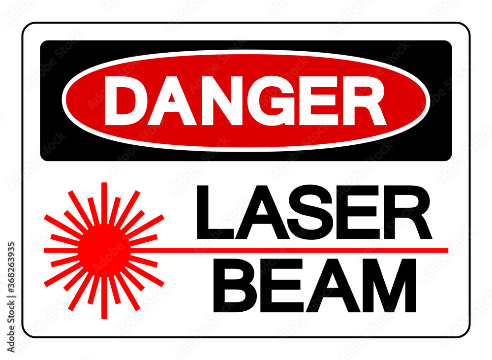 Danger Laser Beam Symbol Sign, Vector Illustration, Isolate On White Background Label .EPS10 Danger Laser Beam Symbol Sign, Vector Illustration, Isolate On White Background Label .EPS10
