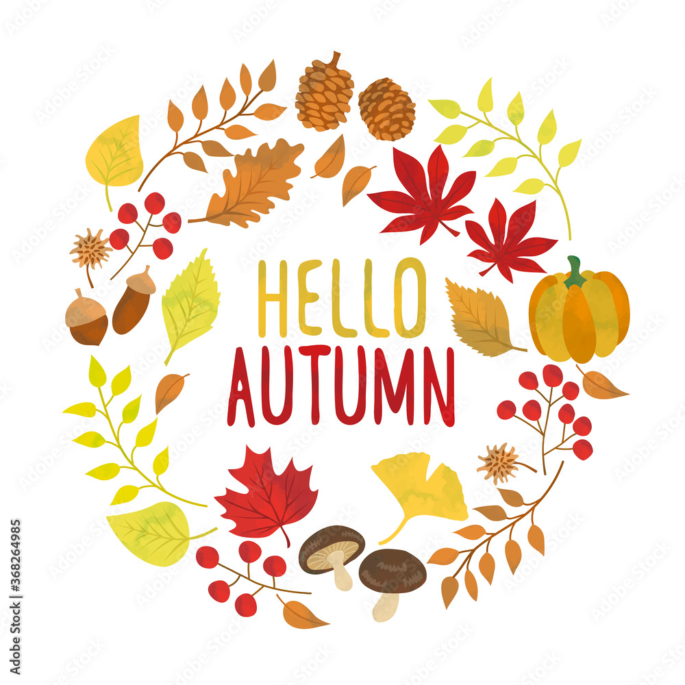 秋の紅葉イメージのリースイラスト素材 Stock Vector Adobe Stock