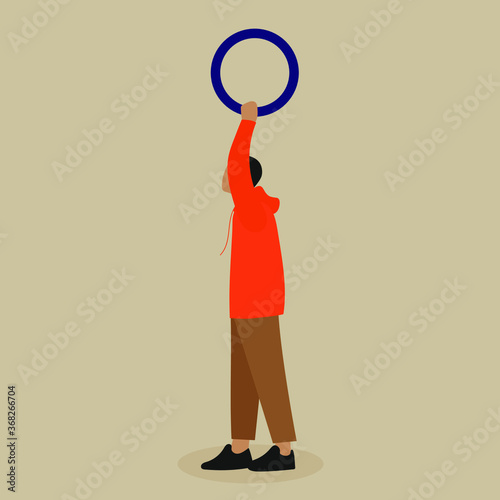 Man holds a ring in his hand
