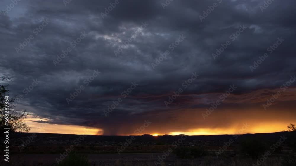 Arizona Monsoon Storm at Sunrise Time Lapse Zoom In Arizona Monsoon Storm at Sunrise Time Lapse Zoom In