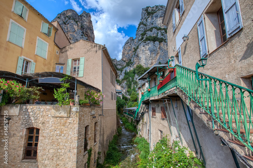 Fototapeta Naklejka Na Ścianę i Meble -  Moustiers-Sainte-Marie village in Provence, Provence-Alpes-Cote d`Azur, France, member of most beautiful villages of France