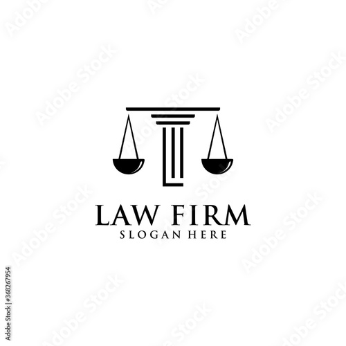 Initial L for law firm Logo design template