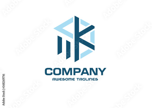  Initial letter MK on building symbol,Construction logo design with letter MK shape icon