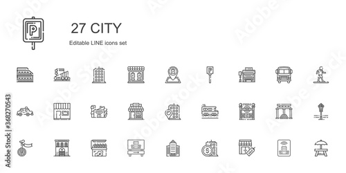 city icons set