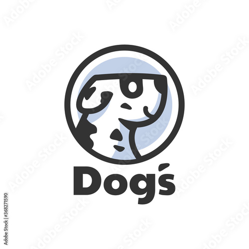 spot dalmatian dog head logo design