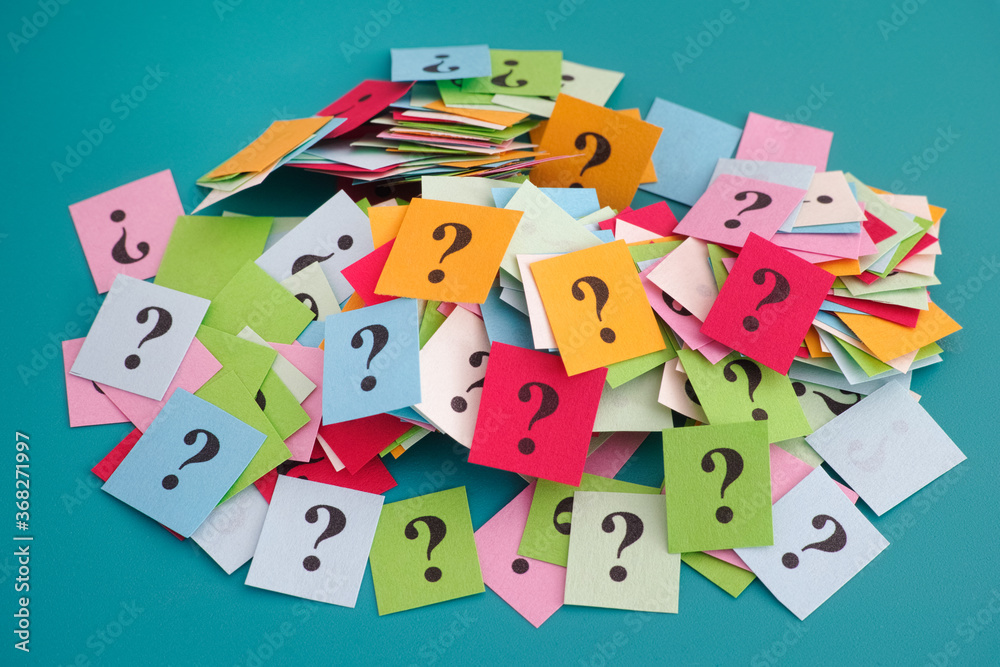 Obraz premium Heap of colorful question marks