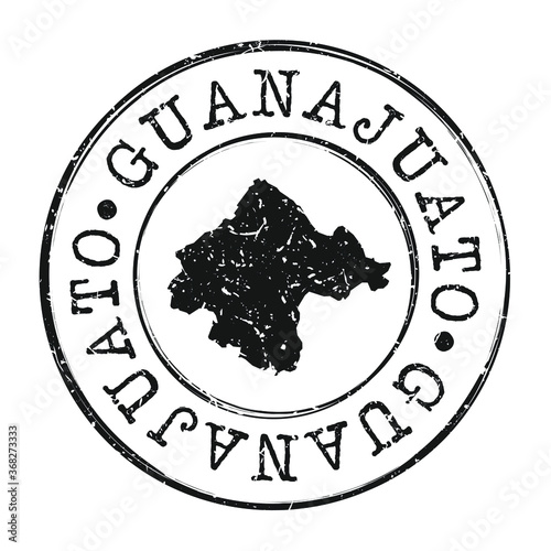 Guanajuato, Mexico Map Postmark. A Silhouette Postal Passport. Stamp Round Vector Icon. Vintage Postage Designs.