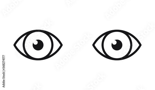 Eyes vector icon. Optic eyesight and look symbol. View or watch sign. Optician eye logo. Isolated on white background.
