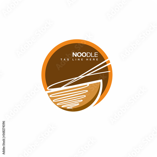 Noodle restaurant and food logo , ramen noodle soup
