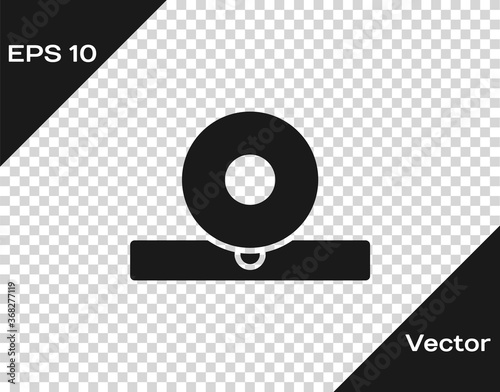 Black Otolaryngological head reflector icon isolated on transparent background. Equipment for inspection the patient's ear, throat and nose. Vector Illustration.
