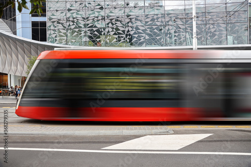 New tram driving in Sydney city