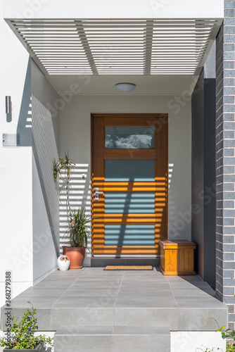 Front door at sunrise