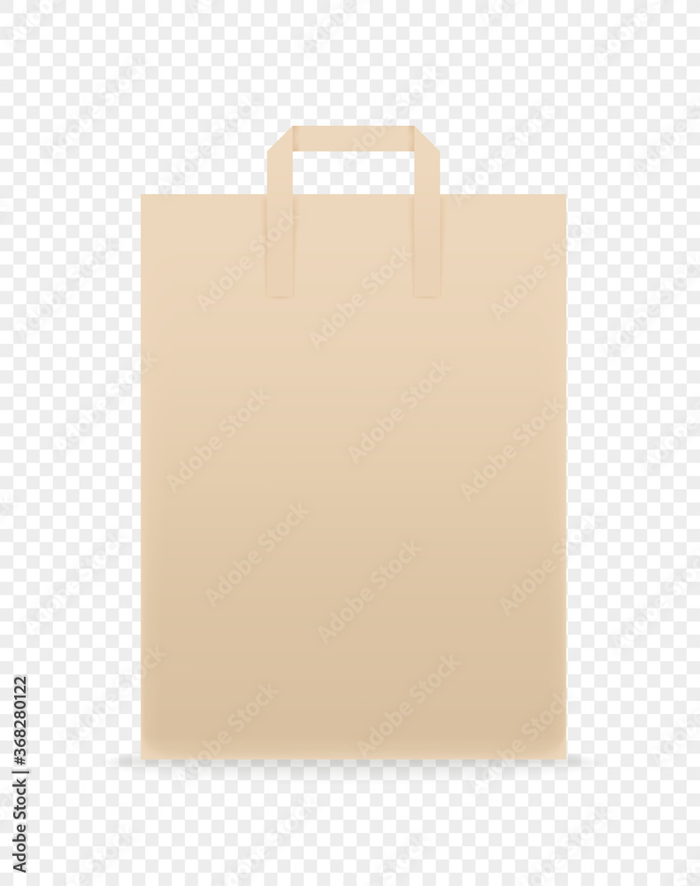 Brown paper craft shopping bag. Template for branding Brown paper craft shopping bag. Template for branding