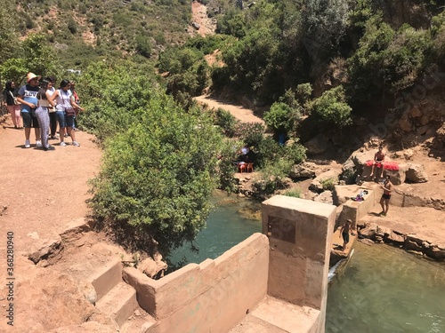 Akchour / Morocco - July 30 2019 : Cascades d'Akchour, Rif Mountains, Morocco
 photo