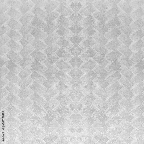 Gray grey white vintage retro geometric seamless grunge motif cement concrete tiles texture background square with diamond shaped rhombus mesh prin