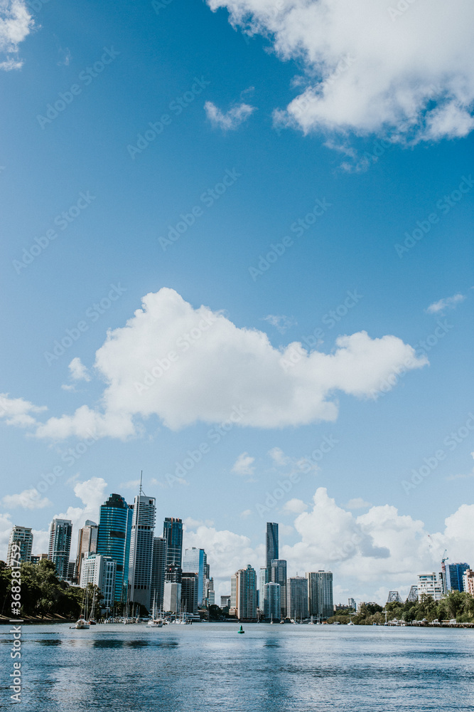 Brisbane CBD cityscape with Brisbane River in the foreground Brisbane CBD cityscape with Brisbane River in the foreground