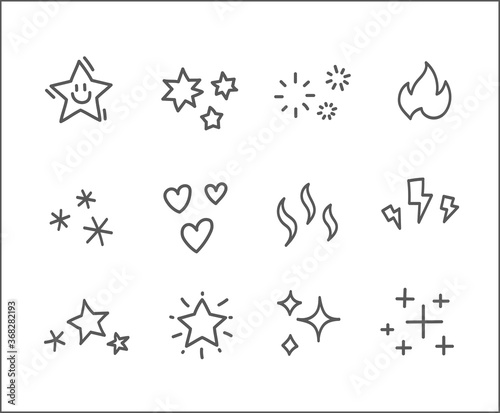 Different doodle style elements. Editable stroke vector clipart