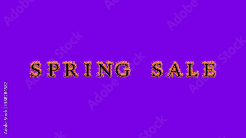 spring sale fire text effect violet background. animated text effect with high visual impact. letter and text effect. Alpha Matte. 