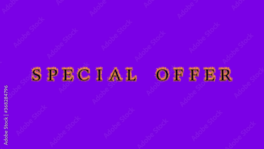 special offer fire text effect violet background. animated text effect with high visual impact. letter and text effect. Alpha Matte. special offer fire text effect violet background. animated text effect with high visual impact. letter and text effect. Alpha Matte.