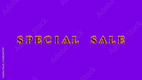 special sale fire text effect violet background. animated text effect with high visual impact. letter and text effect. Alpha Matte. 