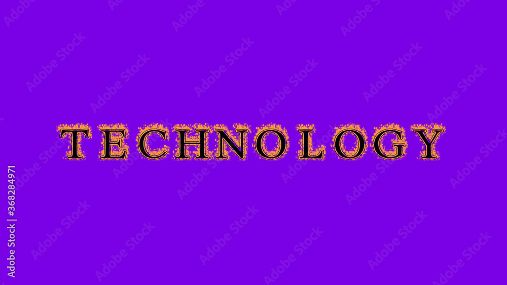 technology fire text effect violet background. animated text effect with high visual impact. letter and text effect. Alpha Matte. 