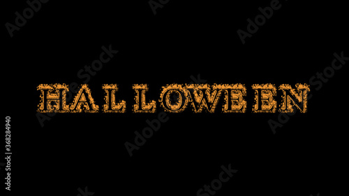halloween fire text effect black background. animated text effect with high visual impact. letter and text effect. Alpha Matte. 