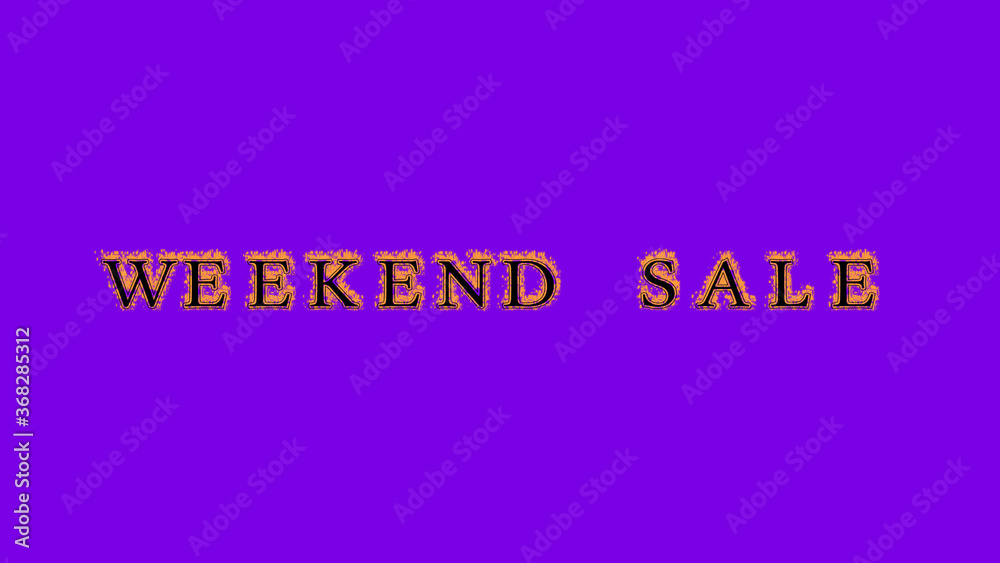 weekend sale fire text effect violet background. animated text effect with high visual impact. letter and text effect. Alpha Matte. weekend sale fire text effect violet background. animated text effect with high visual impact. letter and text effect. Alpha Matte.