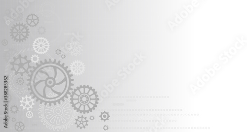 Abstract gear wheel mechanism background. Machine technology. Vector illustration. Space for text