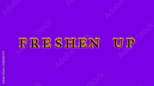 freshen up fire text effect violet background. animated text effect with high visual impact. letter and text effect. Alpha Matte. 
