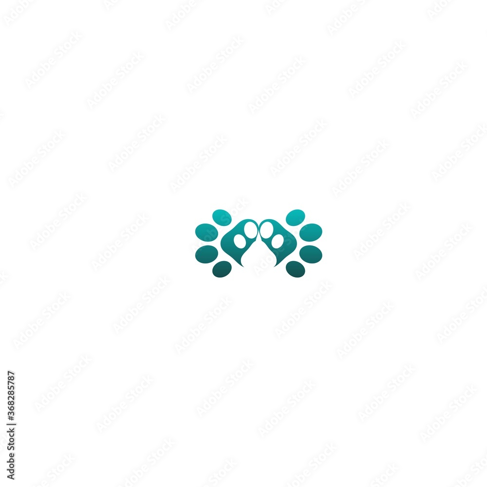 Dog footprint logo icon design concept