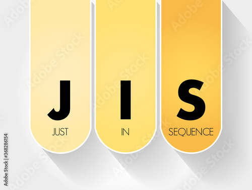 JIS - Just In Sequence acronym, business concept background