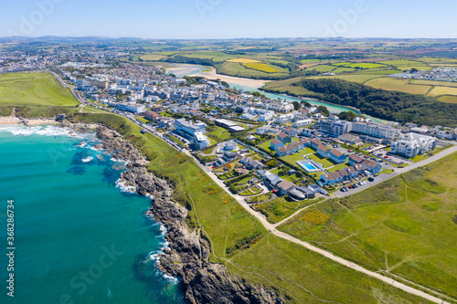 Aerial photograph taken near Truro, Cornwall, England photo