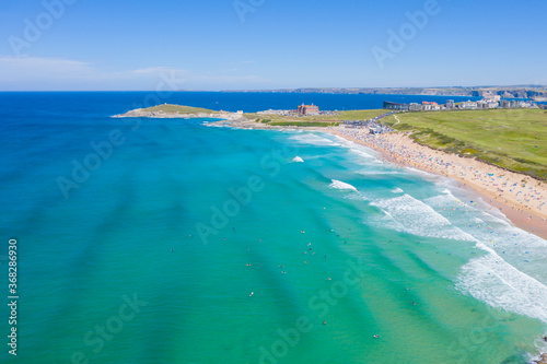 Aerial photograph of Fistral Beach  Newquay  Cornwall  England