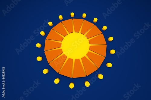 3D rendering abstract sun illustration