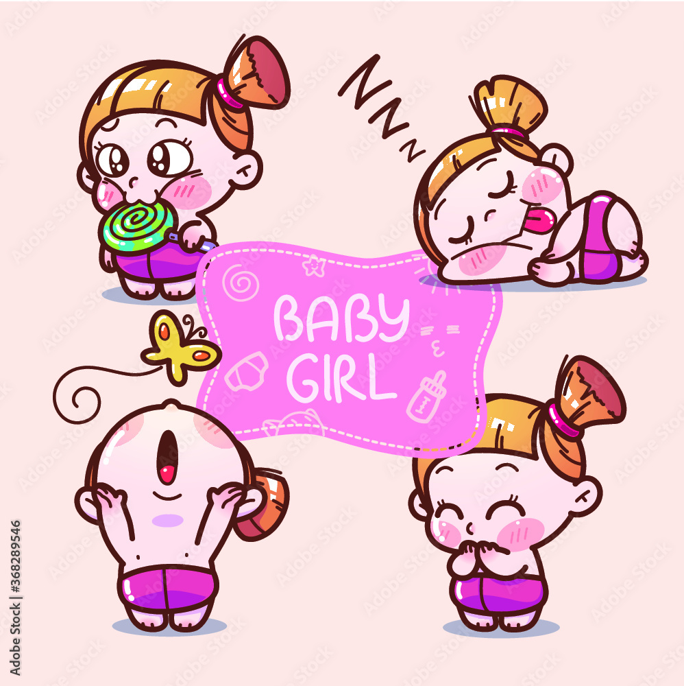 Cute baby girl collection