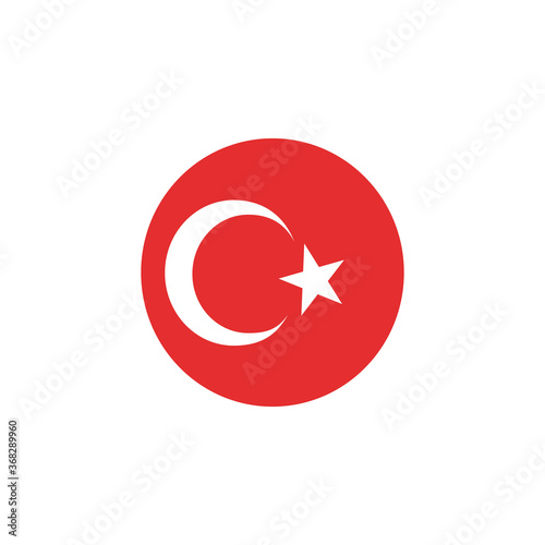 Vector flag button series - Turkey