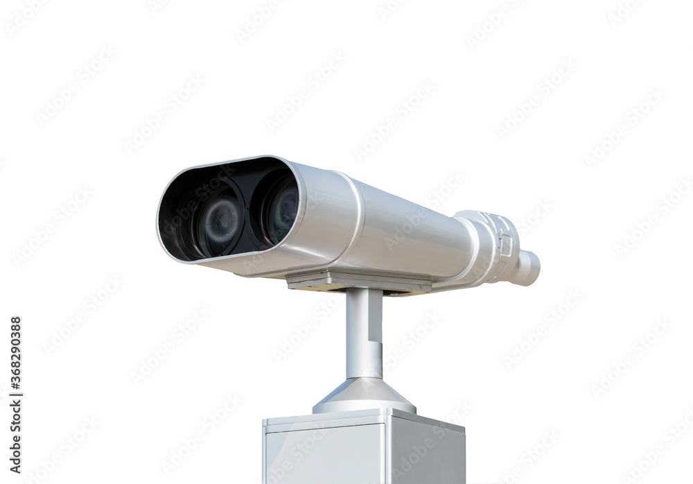 coin-operated telescope or binocular isolated on white coin-operated telescope or binocular isolated on white