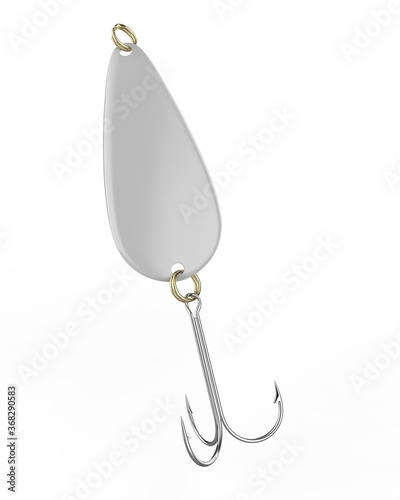 Photography Blank fishing spoon bait for mock up and branding, 3d render illustration