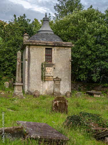 Lennox Mausoleum at the old parish church in Campsie Glen near Lennoxtown, Scotland photo